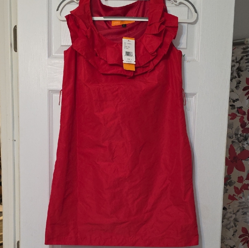 Cynthia Steffe Vibrant Red Ruffle Mini Dress
